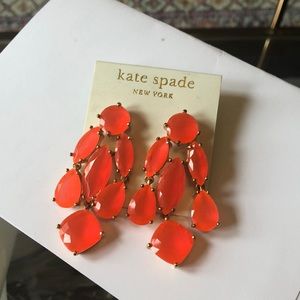 Kate Spade orange chandelier earrings